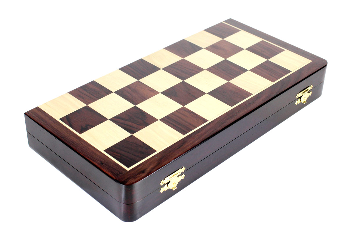 Wooden Club chess set folding 16 inch